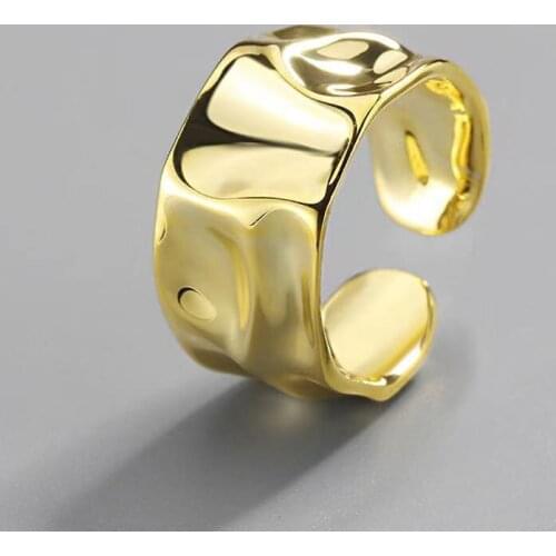Fashion geometric irregular bump ring simple gold and silver color irregular men and women adjustable opening ring jewelry gift