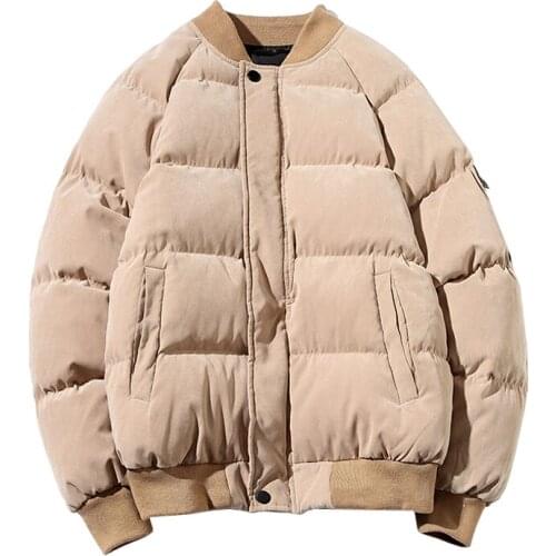 Men Winter Jackets And Coats Fad Stand Collar Cargo Outwear Thick Windbreaker Overcoat