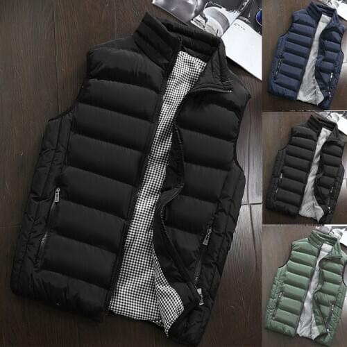 2020 Black Thick Vest Jacket Mens New Autumn Warm Sleeveless Jacket Male Autumn Winter Casual Waistcoat for Men Vest Plus Size