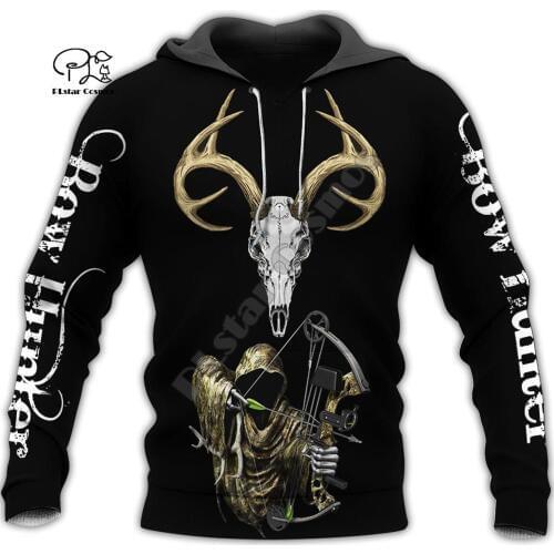 PLstar Cosmos Animal Deer Bow Hunting Hunter Causal Harajuku New Fashion 3DPrint Zipper/Hoodies/Sweatshirt/Jacket/Men/Women s-19
