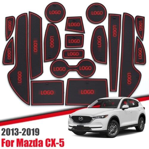 Gate Slot Pad For Mazda CX-5 2013-2019 Interior Door Pad Car Cup Holders Non-slip Mats