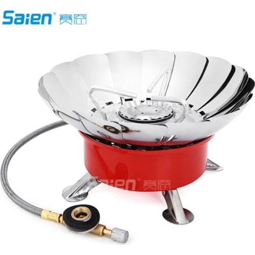 Portable Camping Stove Lightweight Windproof Backpacking Gas Stove Outdoor Camp Stove with Piezo Ignition and Adjustable Valve