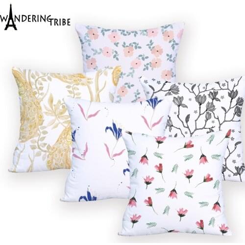 Plant Leaves throw pillows cover cushion white For Sofa Chair Decorative Custom cover cushion animal home decor Designer