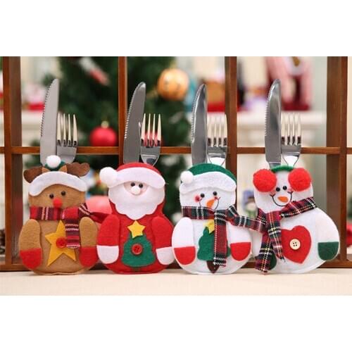 Christmas Decorations Snowman Christmas Dining Table Decorations Set - Table Placemats Dinner Mat Flatware Holder Pockets Table