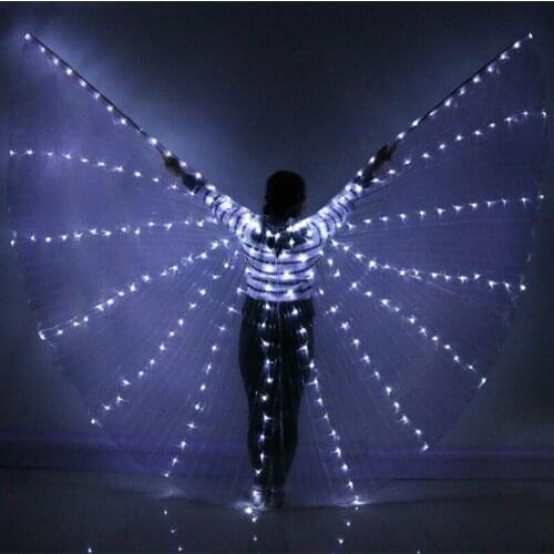 Belly Dance LED Isis Wings Colorful Dance Stage Performance Props Belly Dancing Wings Props With Stick LED Belly Dancing Wings