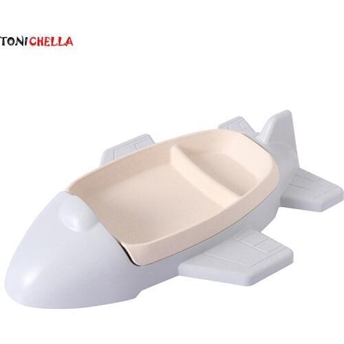 Baby Feeding Plate Children Plastic Tableware Plane Tray Infant Removable Dishes Toddler Training Bowls Food Container T0354