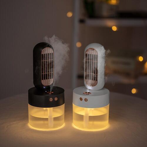 Humidification Tower Fan Two in One Rechargeable Air Conditioner Cooler Desktop Humidifier Fan Oscillating Tower Fan