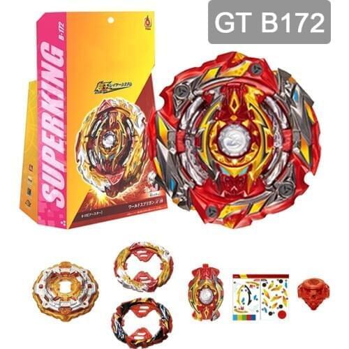 Beyblades Burst Spinning Toys with Sparking Launcher Super King 2 in 1 GT Series Metal Fusion B-172 Alloy World Giant Kids Gift