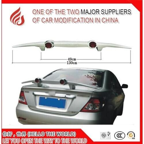High quality Universal sedan car ABS primer unpainted color double stop light rear trunk spoiler for sedan cars