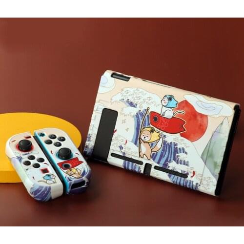 Protective Hard Case for Nintendo Switch Shell Colorful Cat Dog Cartoon Back Cover Detachable Housing Case for Nintendo Switch