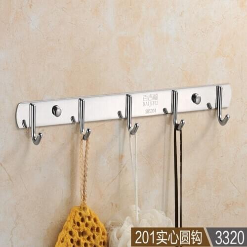 1PCS hook line hook punch toilet clothes hanging hook stainless steel bathroom accessories201