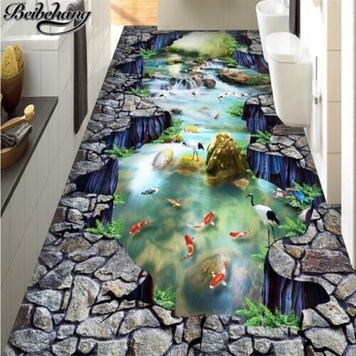 Beibehang Custom 3D floor to draw the living room outdoor street huge three-dimensional painting shopping street park painting