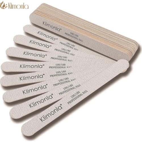 50Pcs/Lot Wooden Nail File Lime 100/180 Grit Gray Strong Sanding UV Gel Polish Tool for nails Double Face Acrylic Nail Files