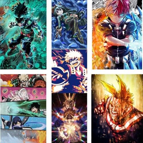 5d Diamond Painting Handmade My Hero Academia Cross Stitch Japan Animation Picture Bead Work Full Round Drill Embroidery Diamond