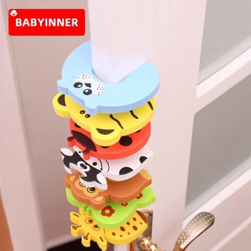 Babyinner 6PCS Baby Door Stoppers EVA Material Safety Protection Stopper Cartoon Animals Anti-pinching Door Stopper6