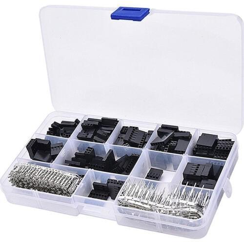 620pcs 2 3 4 pin Dupont connector wire cable connectors 2.54 mm Jumper Header Housing Kit Male Crimp Pins Female Pin Terminal
