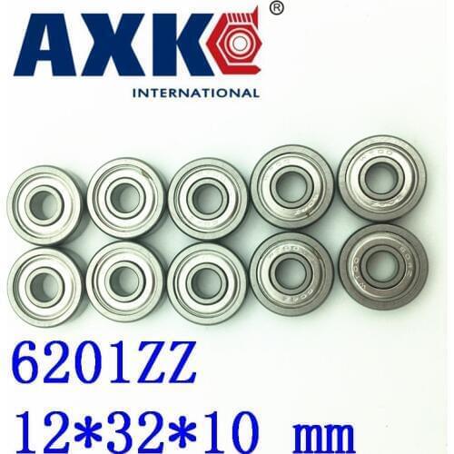 Axk 10pcs Free Shipping Miniature Deep Groove Ball Bearing 6201zz 12*32*10 Mm