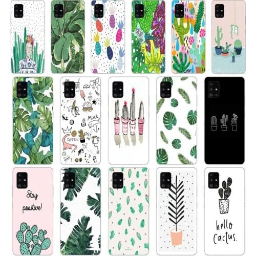 20 Candy Color Leaf Print Soft Silicone Tpu Cover phone Case for Samsung Galaxy A31 A41 A51 A71 A40 2019 Case
