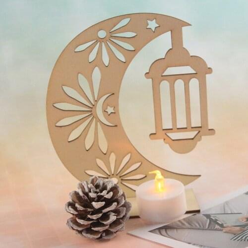 Wooden Creative Moon Ornament Do It Yourself Desktop DECORATION ORNAMENT Home Decoration Wooden Moon Pendant