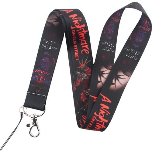 ER162 Terror Killer Gothic Style Lanyards Id Badge Holder Keychain Id Card Pass Gym Mobile Badge Holder Lanyard Key Holder