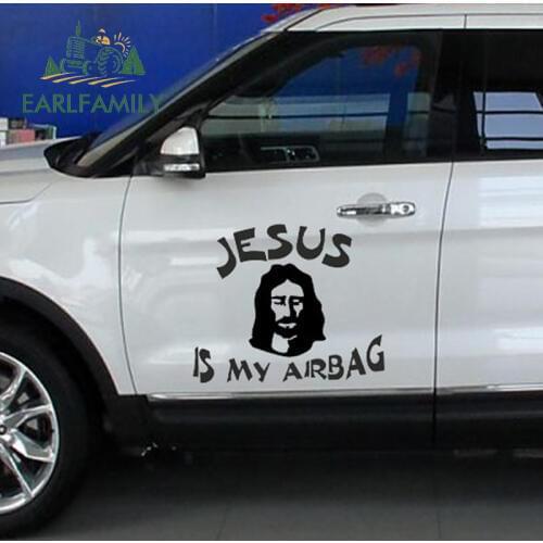 EARLFAMILY 2x Devout Christian Have Alway Believed That Almighty Jesu My Airbag Classic Car Sticker for Window JDM Vinyl Decal