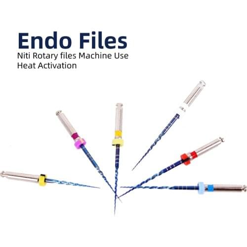 Endodontic Rotary Files Heat Activation Blue for Endo Root Canal Treatment Niti File 1 pack (6 pieces) Engine Use