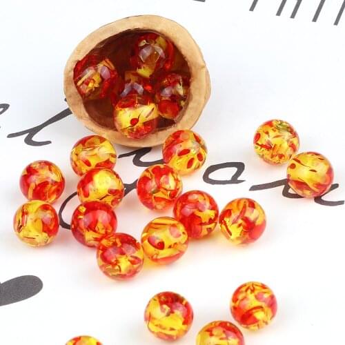 New 7 Chakra 6 8 10 12MM Imitation Amber Beads Spacer Beads Resin Round For Jewelry Making Diy Healing Bracelets Accessories