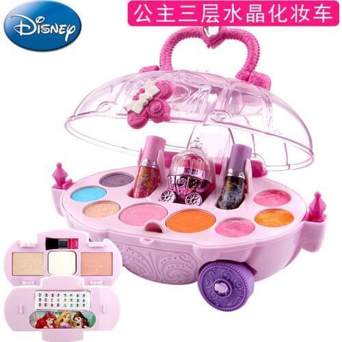 Disney Frozen girls Cosmetic Princess Makeup Box Suitcase Lipstick kids Toy Children pretend play cosmetic set for baby gift