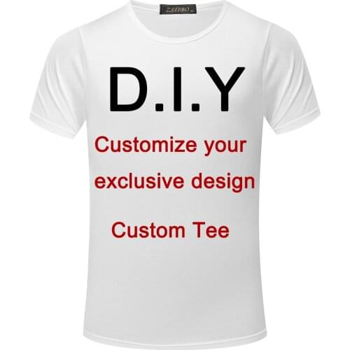 Summer Short-Sleeved O-Neck T Shirt Men Fashion 3D Printing Mens T-Shirt Custom Your Exclusive Tshirt white Diy shirt