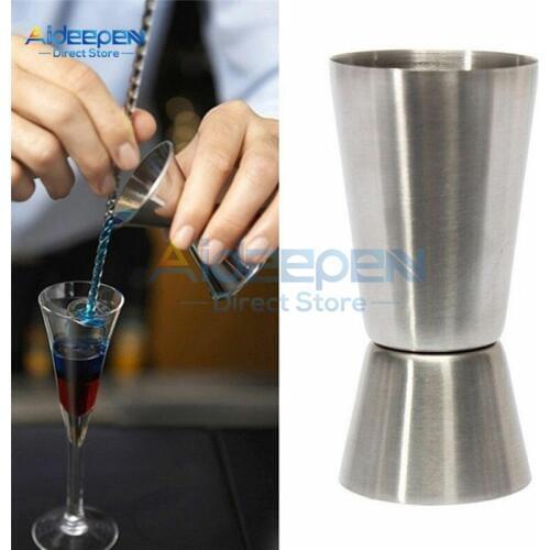 25/50ML Stainless Steel Cocktail Measuring Jigger Double Jigger Measure Shot Drink Spirit Measure Cup Bar Accessories Bar Tools