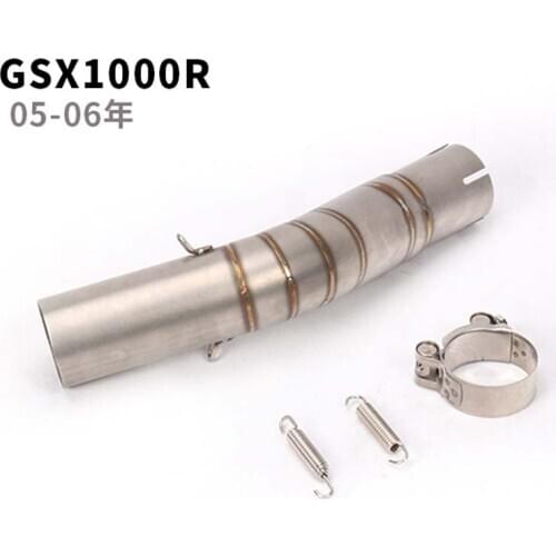 Motorcycle for Suzuki GSXR1000 Middle Pipe Connect Exhaust Mid Link Pipe 2005-2006 Fit for 51mm Mufflers