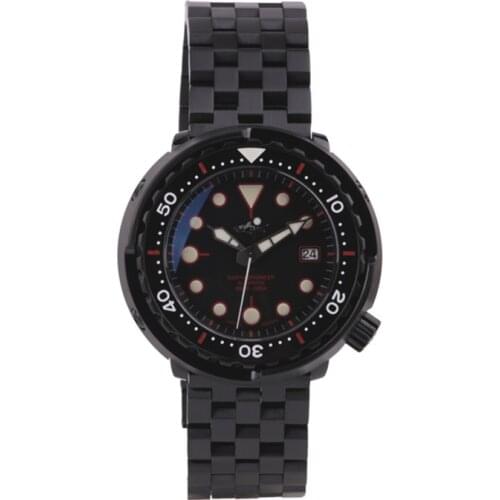 HEIMDALLR Black PVD Coated Case Automatic Watch Men Diver 200M Sapphire C3 Luminous NH35A Automatic Movement Mechanical Watches