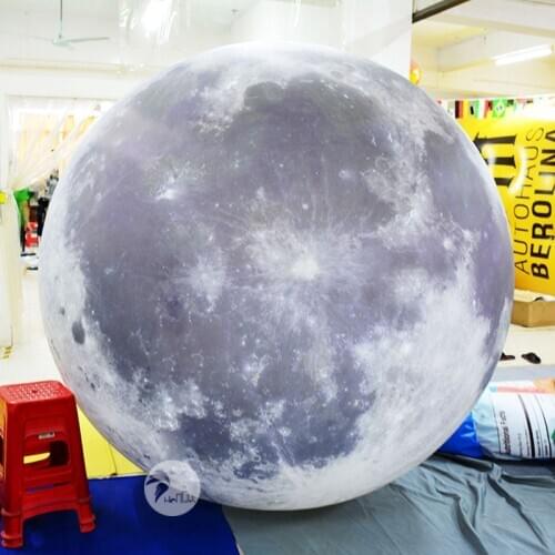 Inflatable Seal PVC Outdoor Advertising 3 m LED Moon Planet Balloon