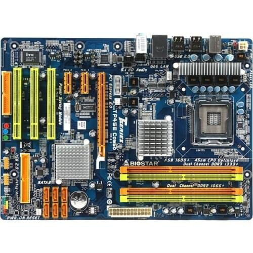 For BIOSTAR TP45E Combo Original Used Desktop Motherboard P45 LGA 775 DDR2 SATA2 USB2.0 ATX