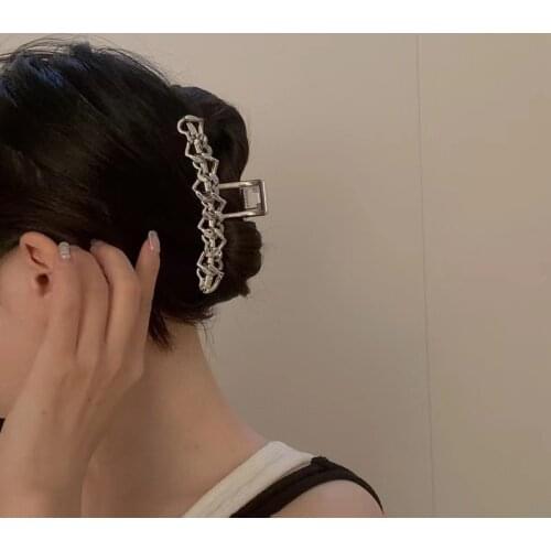 Simple and cold wind, love stitching, personalized hairclip wild fashion, fine back of the headclip, 2021 new alloy hair clip
