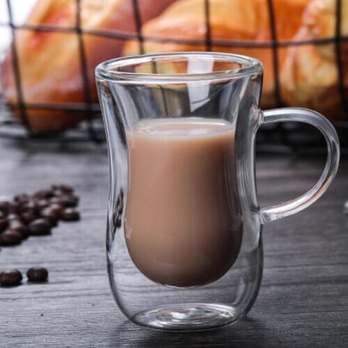 80ml Transparent Double Wall Heat Insulated Glass Cup Coffee Tea Milk Container Mug Home Table Cups Heat Resistant Office cup