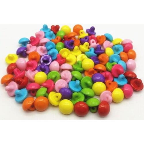 100pcs 10mm Mixed Acrylic Round Shank Clothing Buttons DIY Handmade Sewing Scrapbooking FANCY Dress Button Accessories