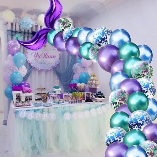 Mermaid Party Decorations Balloon Arch Set Mermaid Tail Balloon Little Mermaid Party Supplies Wedding Girl Birthday Party Decor