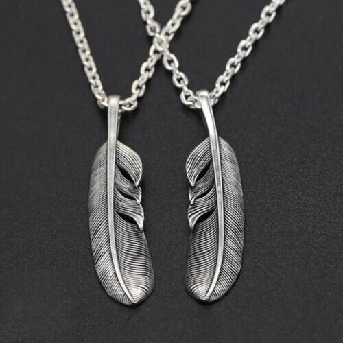 S925 Sterling Silver Jewelry Retro Thai Silver Personality Handmade Classic Eagle Feather Pendant