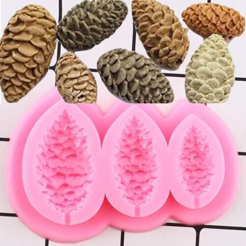 Pine Cones Silicone Mold Mould Cupcake Topper Fondant Molds DIY Party Cake Decorating Tools Candy Polymer Clay Chocolate Molds