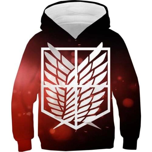 Japanese Anime Attacking Giant 3D Cosplay Polyster Hoodie Childrens Clothing Spring Autumn Personality Fashion Hoodie Sweater