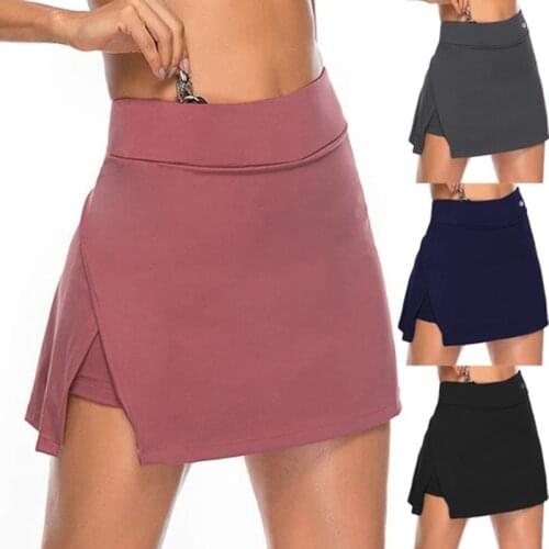 Fake Two-Piece Hakama Skirt Womens Solid Active Performance Skort Lightweight подол For Running Tennis Golf Sports Mini Skirt