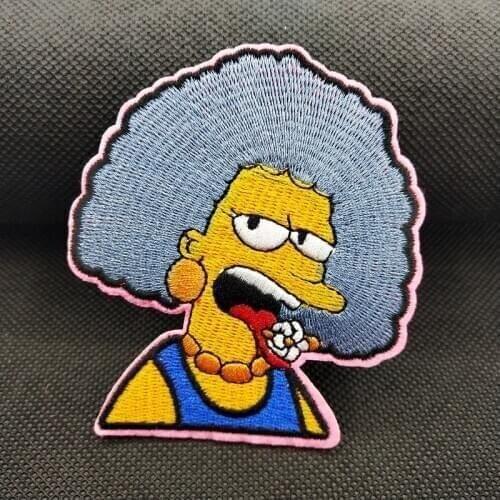 Grandmother Grandma Portrait Funny Cartoon Sticker Diy Gift Patch for Clothes Apparel Iron on Applique Accessory