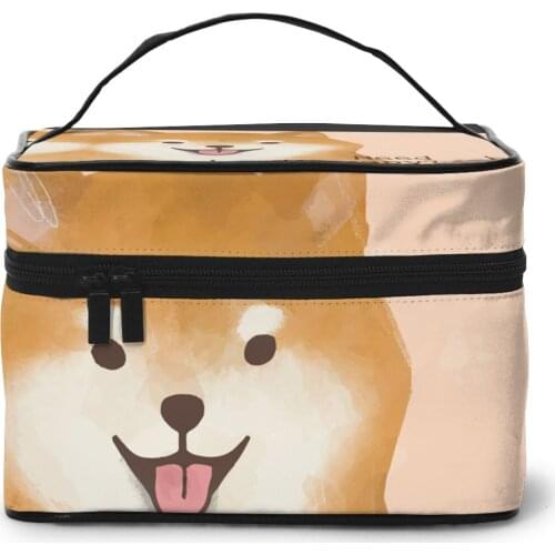 Women Makeup Bags cosmetic bag Toiletries Organizer Travel Storage Bag Cute Dog Post