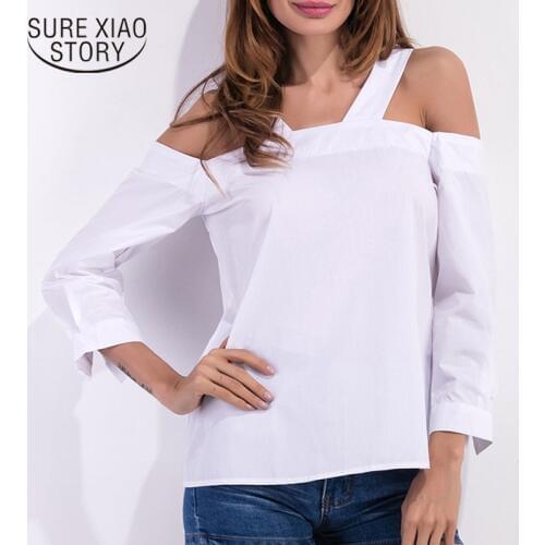 Womens tops and blouses 2021 korean fashion clothing white blouse shirts clothing off shoulder top harajuku ladies tops 3355 50