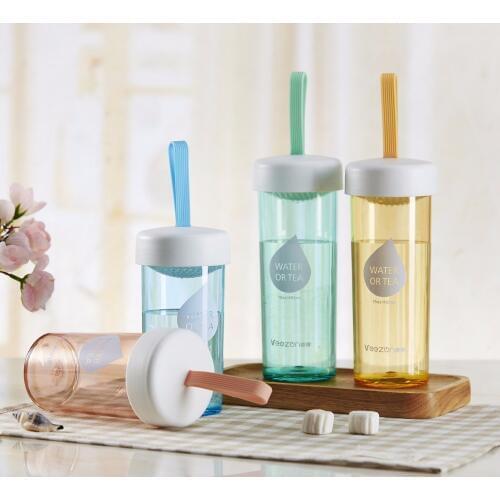 1PC 4 Colors 350ml 450ml leisure department handle colorful kettle capacity sports water bottle JA 0012