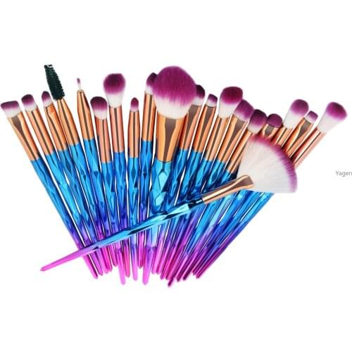 20Pcs ultra-low price 20 eye brush diamond makeup brush set unicorn gradient color eye shadow brush beauty tool