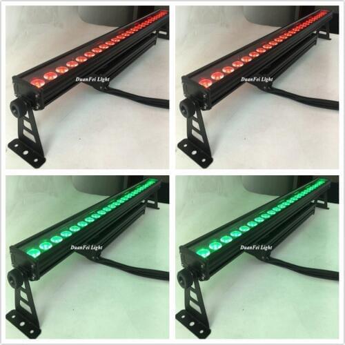 4unites DMX colorful led bar rgbw dmx ip65 bar led stage landscape led light bar 24*10W plug powercon AC90-240V
