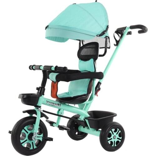 4 In 1 Infant Tricycle Folding Rotating Seat Baby Stroller 3 Wheel Bicycle Kids Bike Three Wheel Stroller Toddler Baby Trolley