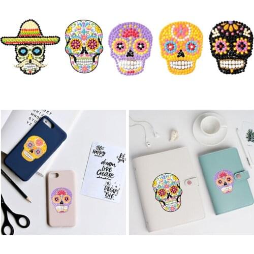 Skull DIY Diamond Stickers For Kids Halloween Diamond Painting By Number Mosaic Stickers Art Craft Toys 5D Anime Child Kids Toys
